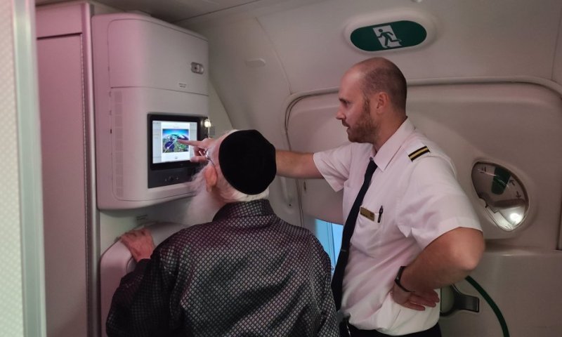 משום איזו שאלה הלכתית נקרא קברניט המטוס לר' עזריאל בעיצומה של הטיסה?