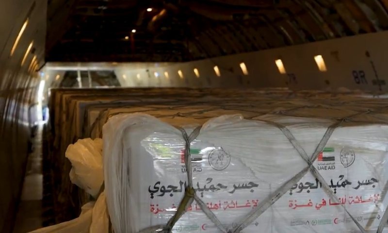 תיעוד: עשרות טונות של סיוע הומניטרי מאיחוד האמירויות נכנסו לרצועת עזה