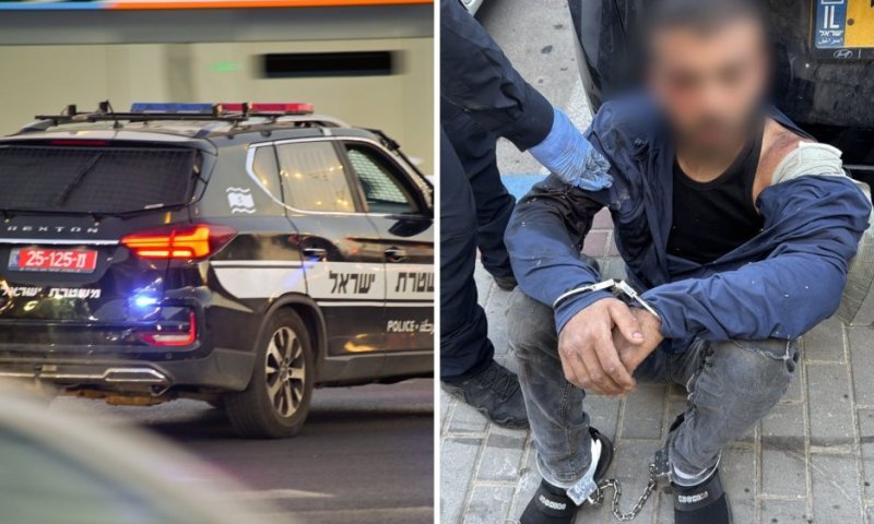 חשוד שנמלט ניגח שתי ניידות ונעצר בירי, שוטרת ואזרח נפצעו