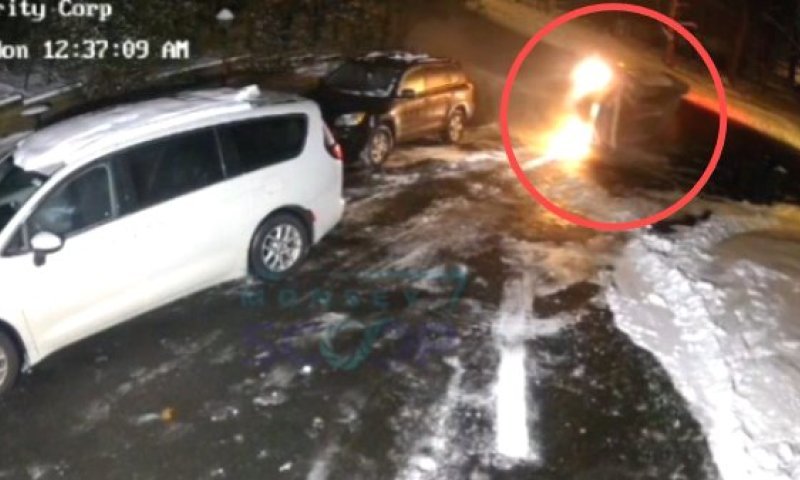 נס על הקרח בניו המפסטד: הרכב התהפך והנהג יצא ללא פגע