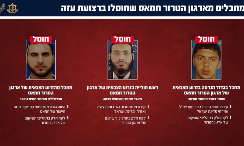 צה"ל חיסל שלושה מחבלי חמאס בעזה שהפרו את הפסקת האש