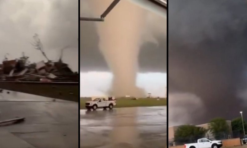בסיס חיל האוויר ניזוק: טורנדו עוצמתי זרע הרס באוקלהומה