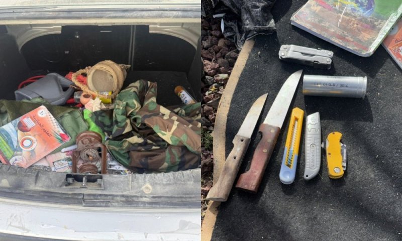 סכינים ולבוש צבאי: זה מה שאותר ברכבו של השב"ח בכניסה לירושלים