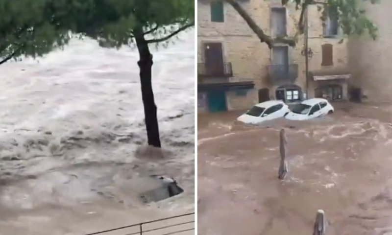 שיטפונות כבדים בדרום צרפת: הרחובות הפכו לנהרות
