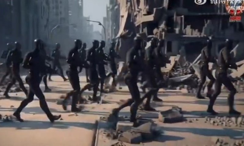 עם נחילי רחפנים ורובוטים חמושים: סין מאיימת על טייוואן בסרטון AI חדש