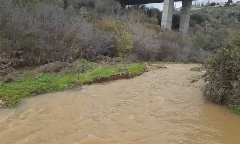 לא לחצות! יצחק כרמלי תיעד את הזרימה העוצמתית בנחל שורק