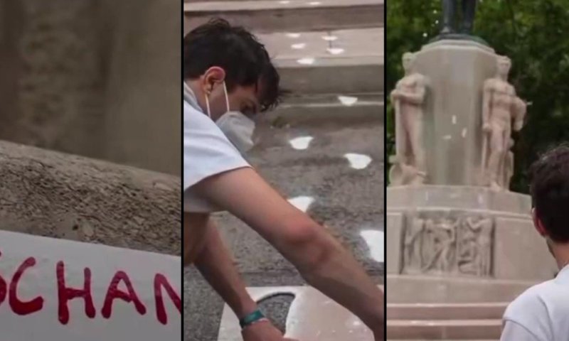 אלון ישי, אמן יהודי שמחה נגד אנטישמיות הותקף בקללות ע"י עובר אורח