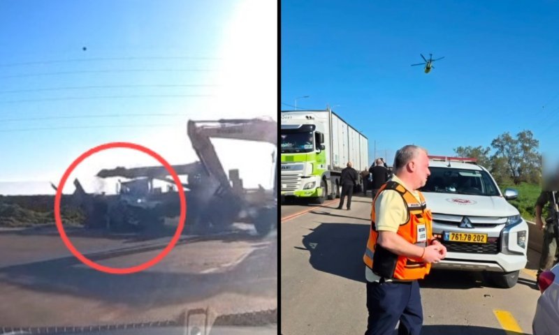 פצוע קשה בתאונת דרכים סמוך למגן | תיעוד דרמטי