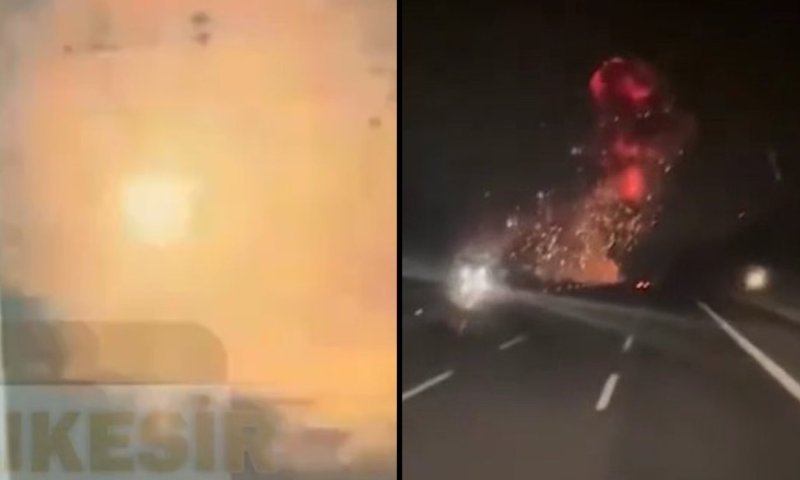 צפו: מטוס קרב של חיל האוויר הטורקי התרסק סמוך לכביש המהיר 