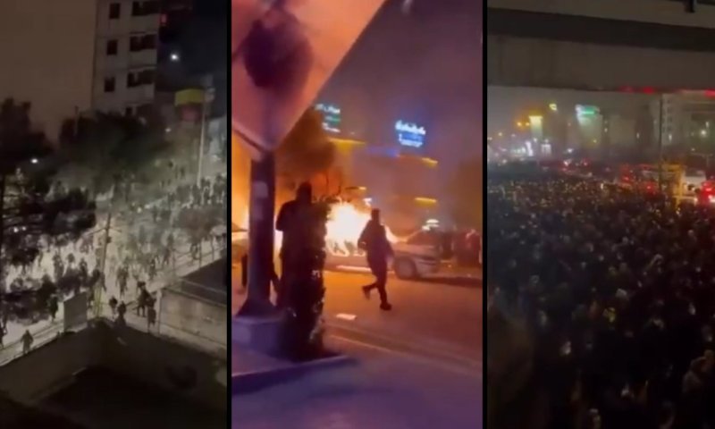 המחאות באיראן מתחדשות: כלי רכב של הבסיג' הוצתו &ndash; מאות יצאו לרחובות