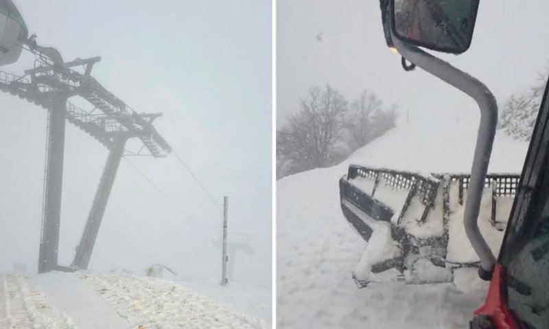 המפלסת בפעולה: גם הבוקר השלג ממשיך לרדת בחרמון