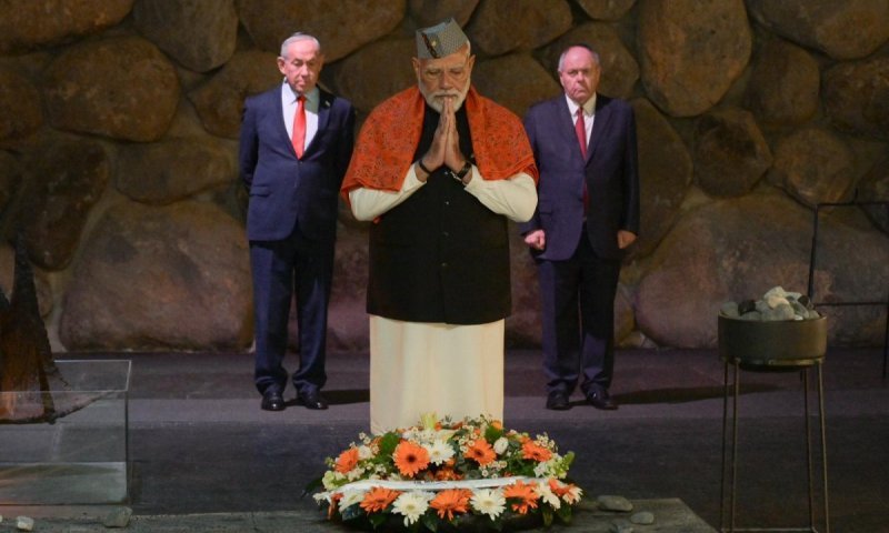 ראש ממשלת הודו בביקור בבית הנשיא וביד ושם עם נתניהו