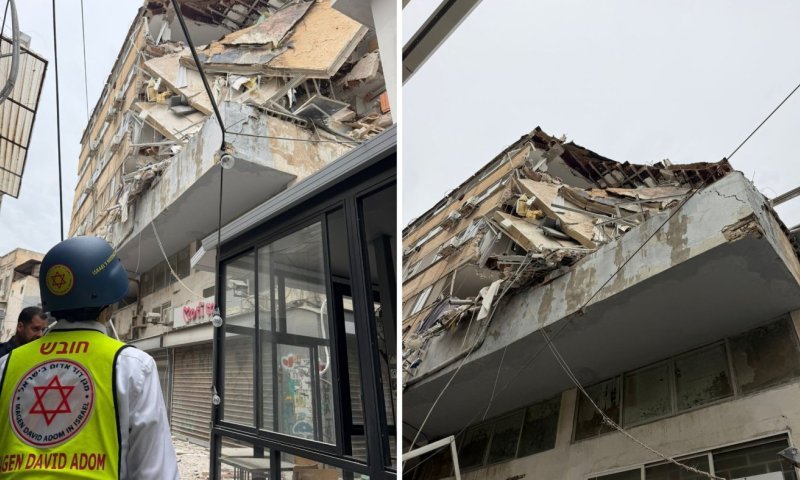שניים נפצעו בקריסת מבנה בתל אביב, בניינים סמוכים מפונים