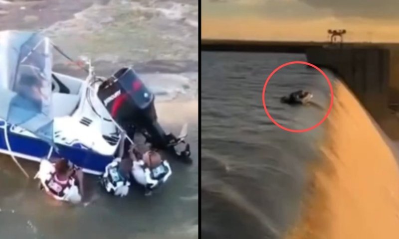 דרמה בדרום אפריקה: סירה נתקעה על סף מפל בגובה 40 מטר &ndash; ארבעה חולצו בשלום  