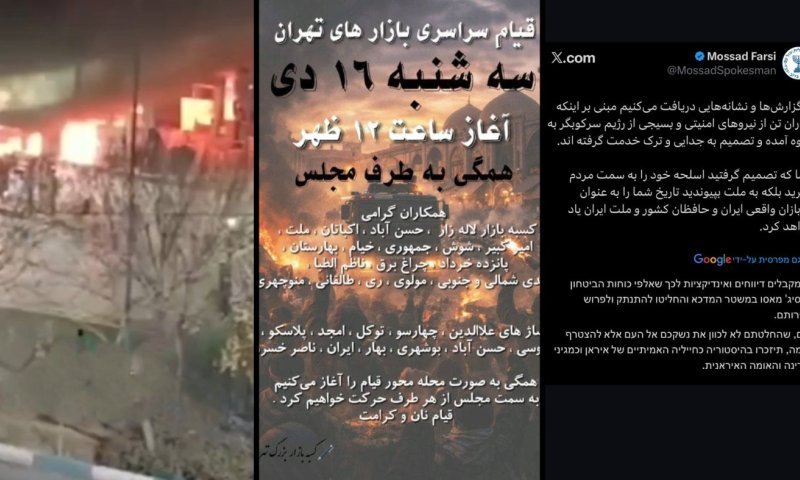 המוסד ממשיך להדליק את האיראנים: "אל תפנו נשק אל העם, הצטרפו אליו"