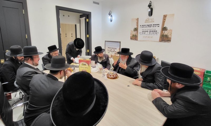 קבלת פנים לגאב"ד רמת שלמה בכולל 'שומרי החומות' בארה"ב