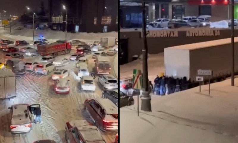 פקקי ענק בבירה הרוסית: מזג האוויר שיתק את התנועה - אזרחים ירדו לסייע