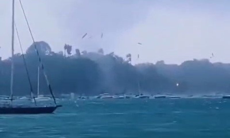 תופעת טבע נדירה: נד מים עוצמתי העיף דגים באוויר