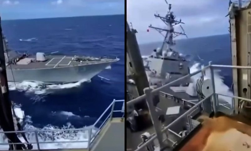 דרמה באוקיינוס: שתי ספינות מלחמה אמריקאיות התנגשו בלב ים