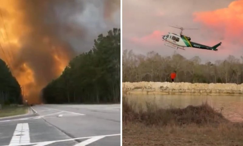 ג'ורג'יה: שריפות ענק משתוללות ברחבי המדינה; עשרות בתים עלו באש