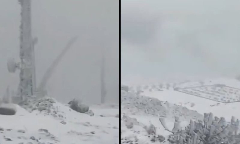 מערכת חורפית משמעותית פוקדת את צפון סוריה; הר א-שייח' ברכאת נצבע בלבן 