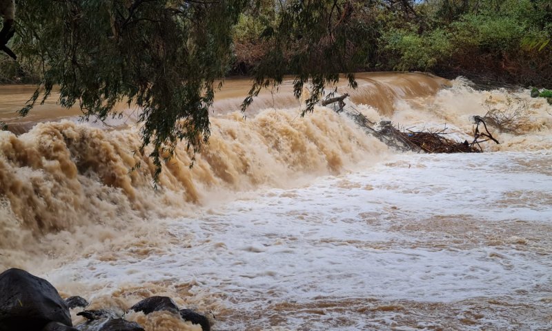 תיעוד מצמרר: הרכב נבלע בזרם, הנהג חולץ בשנייה האחרונה - צפו בדרמה בנחל שורק
