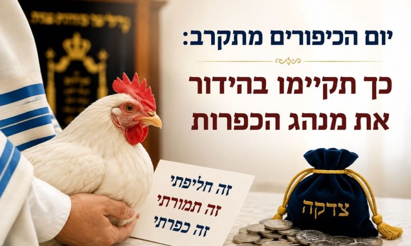 יום הכיפורים מתקרב: כך תקיימו בהידור את מנהג הכפרות